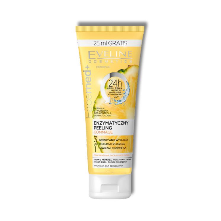 Eveline Facemed+ Enzymatyczny Peeling Gommage do Cery Wrażliwej, Suchej i Naczynkowej 50ml