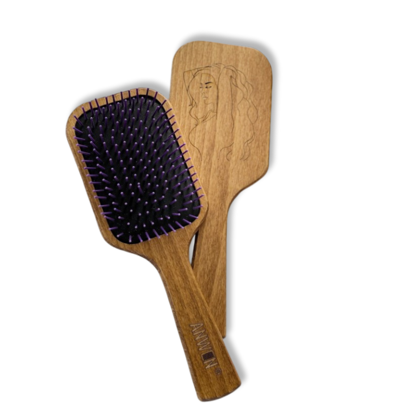 Anwen Hairbrush Houten Haarborstel – Paars
