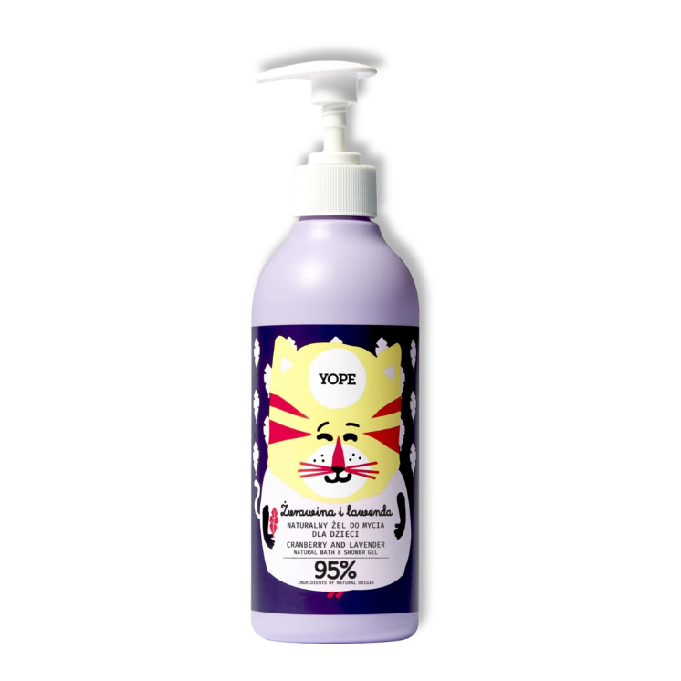 YOPE Natuurlijke Bad & Douchegel voor Kinderen - Cranberry en Lavendel 400 ml