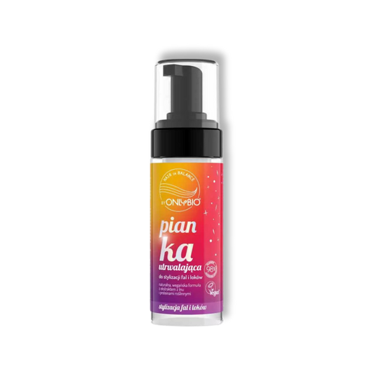 OnlyBio Hair in Balance Fixerende Mousse voor Golven & Krullen Vegan Lijnzaad & Plantaardige Proteïnen 98% Natuurlijk 150ml