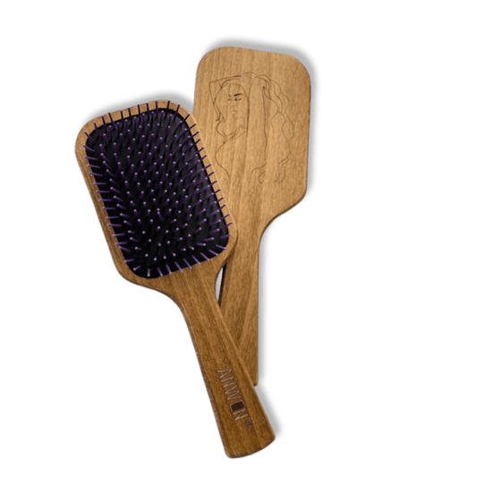 Anwen Hairbrush Houten Haarborstel – Paars - Milucevi Beauty Store