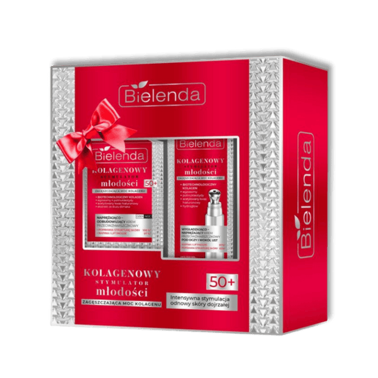 Bielenda Kolageen Jeugdstimulator 50+ Cadeauset Anti - Rimpelcrème 50ml + Oog - & Lippenzone Crème 10ml - Milucevi Beauty Store