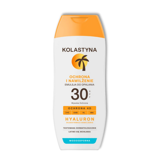 Kolastyna Ochrona i Nawilżenie Emulsja do Opalania SPF30 4D Ochrona Kwas Hialuronowy 200ml