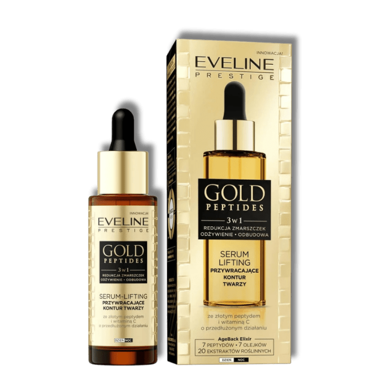 Eveline Gold Peptides Lifting Serum 3in1 Gezichtscontour 30ml - Milucevi Beauty Store
