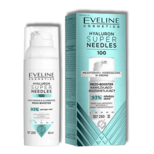 Eveline Hyaluron Super Needles 100 Mezo-Booster Hydratatie & Stralend 50ml - Milucevi Beauty Store