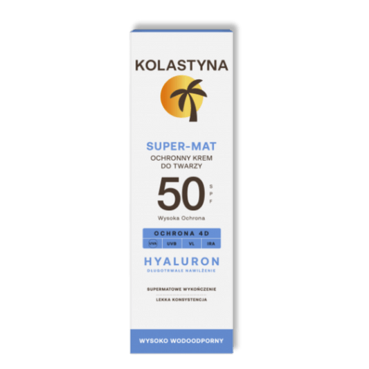 Kolastyna Super-Mat Beschermende Gezichtscrème SPF50 4D Bescherming Hyaluronzuur Matterend 50ml - Milucevi Beauty Store