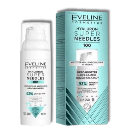 Eveline Hyaluron Super Needles 100 Mezo-Booster Nawilżenie i Blask 50ml