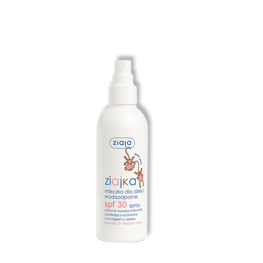 Ziaja Ziajka Wodoodporny spray przeciwsłoneczny dla dzieci SPF30 UVA+UVB Aloes Od 12 Miesięcy 170ml