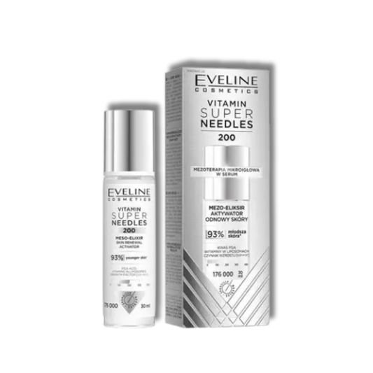 Eveline Vitamin Super Needles 200 Mezo-Elixir Aktywator Odnowy Skóry 30ml