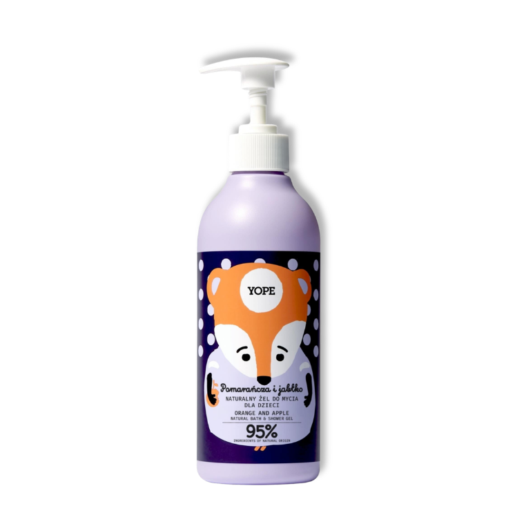 YOPE Naturalny Żel do Mycia Ciała dla Dzieci - Pomarańcza i Jabłko 400 ml