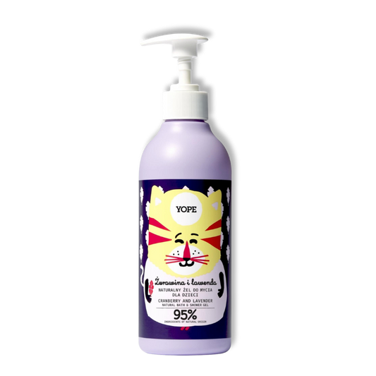 YOPE Naturalny Żel do Mycia Ciała i Włosów dla Dzieci - Żurawina i Lawenda 400 ml