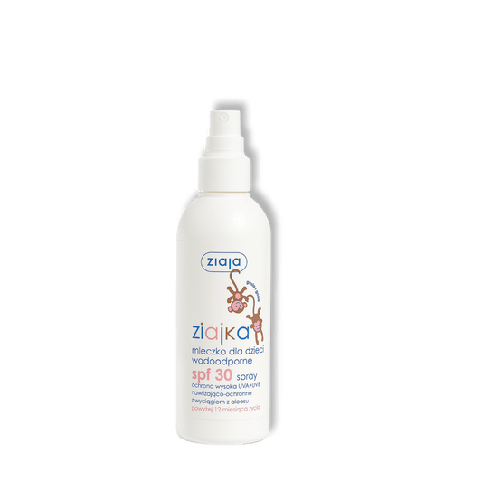 Ziaja Ziajka Waterbestendige Zonnebrandspray voor Kinderen SPF30 UVA+UVB Aloëvera Vanaf 12 Maanden 170ml - Milucevi Beauty Store