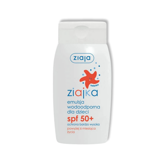 Ziaja Ziajka Wodoodporna emulsja do opalania dla dzieci SPF50+ Bardzo wysoka ochrona Od 6. miesiąca życia 125ml